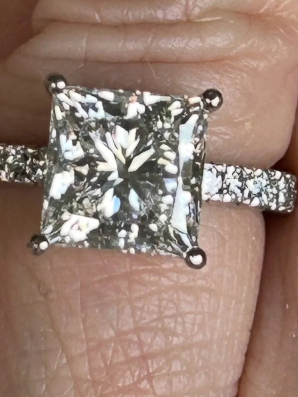 4.06 princess cut lab grown diamond